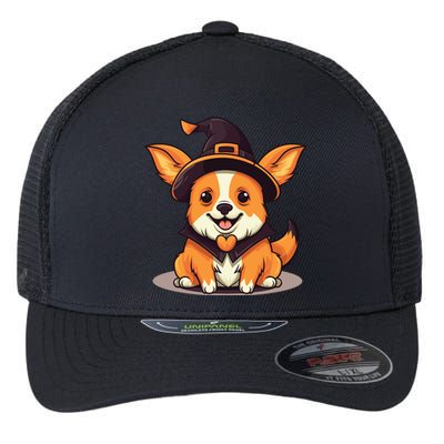 Corgi Witch Halloween Corgi Meaningful Gift Flexfit Unipanel Trucker Cap