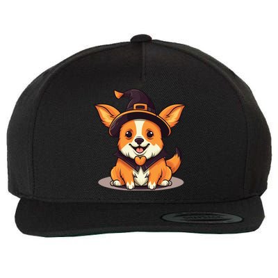 Corgi Witch Halloween Corgi Meaningful Gift Wool Snapback Cap