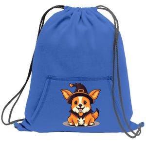 Corgi Witch Halloween Corgi Meaningful Gift Sweatshirt Cinch Pack Bag