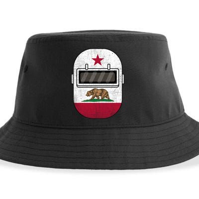 California Welders Helmet California Flag Welding Fabricator Funny Gift Sustainable Bucket Hat