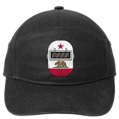 California Welders Helmet California Flag Welding Fabricator Funny Gift 7-Panel Snapback Hat
