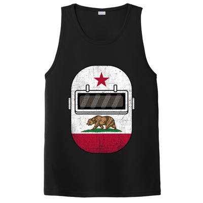 California Welders Helmet California Flag Welding Fabricator Funny Gift PosiCharge Competitor Tank