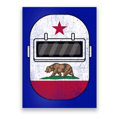 California Welders Helmet California Flag Welding Fabricator Funny Gift Poster