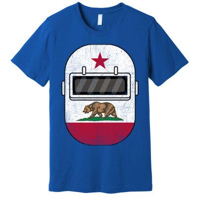 California Welders Helmet California Flag Welding Fabricator Funny Gift Premium T-Shirt