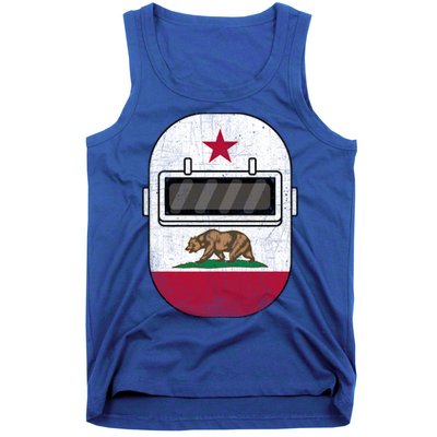 California Welders Helmet California Flag Welding Fabricator Funny Gift Tank Top