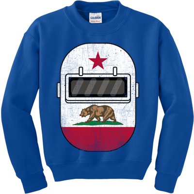 California Welders Helmet California Flag Welding Fabricator Funny Gift Kids Sweatshirt