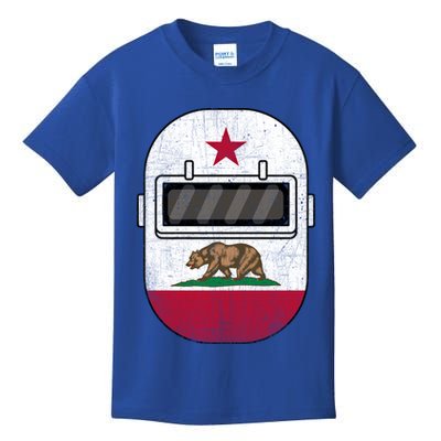 California Welders Helmet California Flag Welding Fabricator Funny Gift Kids T-Shirt