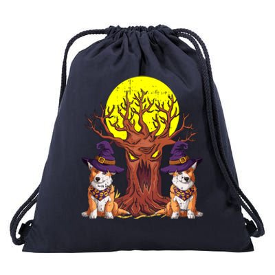 Corgi Witch Hat Halloween Costume Dog Lover Cute Gift Drawstring Bag