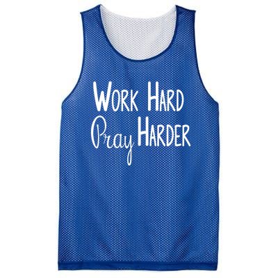 Christian Work Hard Pray Harder Great Gift Mesh Reversible Basketball Jersey Tank