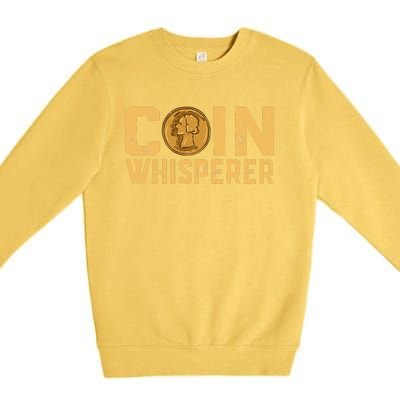 Coin Whisperer Humor Metal Detecting Treasure Hunt Hunter Premium Crewneck Sweatshirt