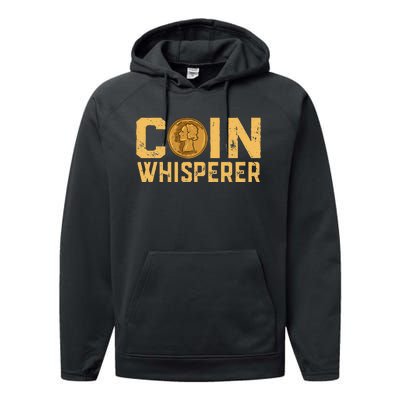 Coin Whisperer Humor Metal Detecting Treasure Hunt Hunter Performance Fleece Hoodie