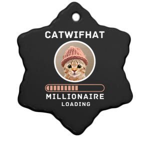 Cat Wif Hat Millionaire Loading Crypto Meme Shitcoin Ceramic Star Ornament