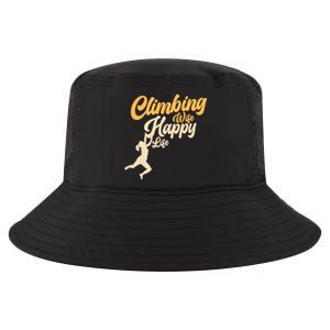 Climbing Wife Happy Life Free Climbing Bouldering Climber Gift Cool Comfort Performance Bucket Hat