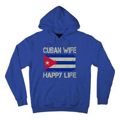 Cuban Wife Happy Life Cuba Flag Funny Husband Meaningful Gift Hoodie