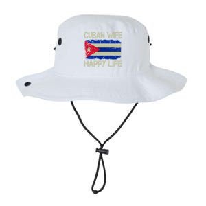 Cuban Wife Happy Life Cuba Flag Funny Husband Meaningful Gift Legacy Cool Fit Booney Bucket Hat