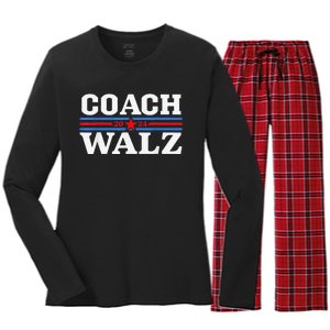 Coach Waltz Harris Waltz 2024 Election Kamala Harris Gift Women's Long Sleeve Flannel Pajama Set 