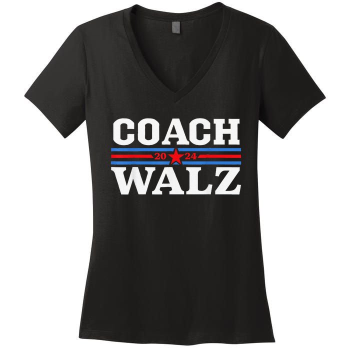 Coach Waltz Harris Waltz 2024 Election Kamala Harris Gift Women's V-Neck T-Shirt