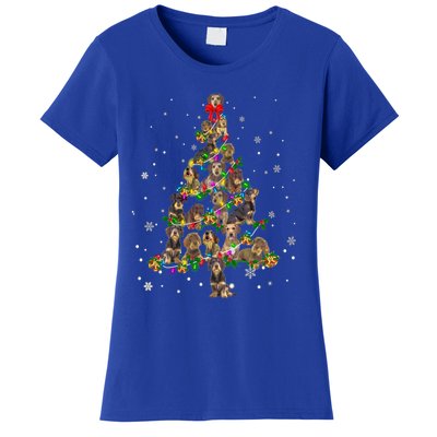 Cute Wire Haired Dachshund Dog Christmas Tree Gift Decor Funny Gift Women's T-Shirt