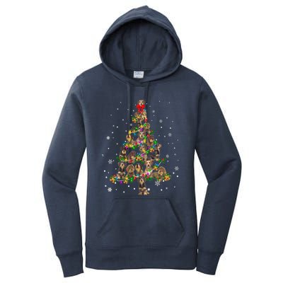 Cute Wire Haired Dachshund Dog Christmas Tree Gift Decor Funny Gift Women's Pullover Hoodie