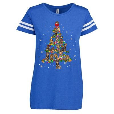 Cute Wire Haired Dachshund Dog Christmas Tree Gift Decor Funny Gift Enza Ladies Jersey Football T-Shirt