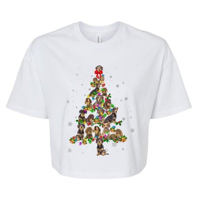 Cute Wire Haired Dachshund Dog Christmas Tree Gift Decor Funny Gift Bella+Canvas Jersey Crop Tee