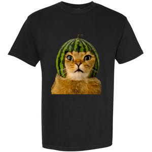 Cat Watermelon Helmet Daddy Mommy Boy Girl Funny Garment-Dyed Heavyweight T-Shirt