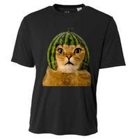 Cat Watermelon Helmet Daddy Mommy Boy Girl Funny Cooling Performance Crew T-Shirt