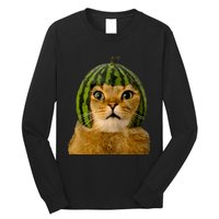 Cat Watermelon Helmet Daddy Mommy Boy Girl Funny Long Sleeve Shirt