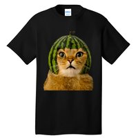 Cat Watermelon Helmet Daddy Mommy Boy Girl Funny Tall T-Shirt