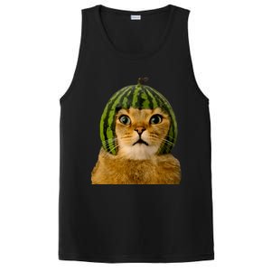 Cat Watermelon Helmet Daddy Mommy Boy Girl Funny PosiCharge Competitor Tank