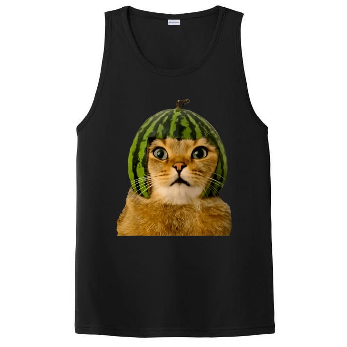 Cat Watermelon Helmet Daddy Mommy Boy Girl Funny PosiCharge Competitor Tank