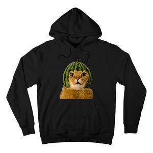 Cat Watermelon Helmet Daddy Mommy Boy Girl Funny Tall Hoodie