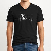 Chihuahua with Heartbeat - Chihuahua V-Neck T-Shirt