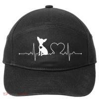 Chihuahua with Heartbeat - Chihuahua 7-Panel Snapback Hat