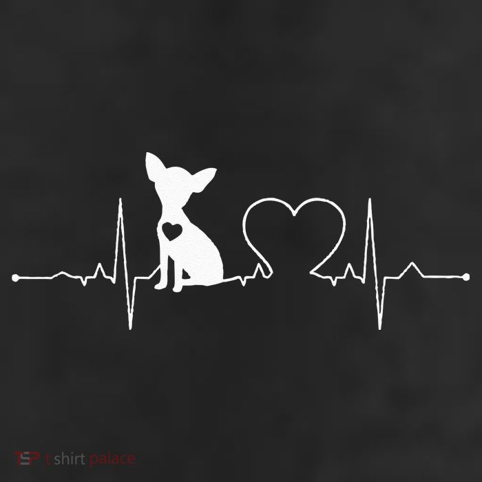 Chihuahua with Heartbeat - Chihuahua 11oz C Handle Ceramic Mug
