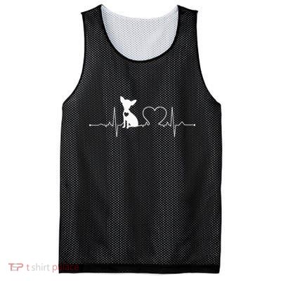 Chihuahua with Heartbeat - Chihuahua Mesh Reversible Basketball Jersey Tank