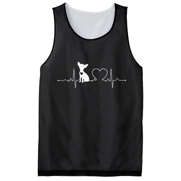 Chihuahua with Heartbeat - Chihuahua Mesh Reversible Basketball Jersey Tank