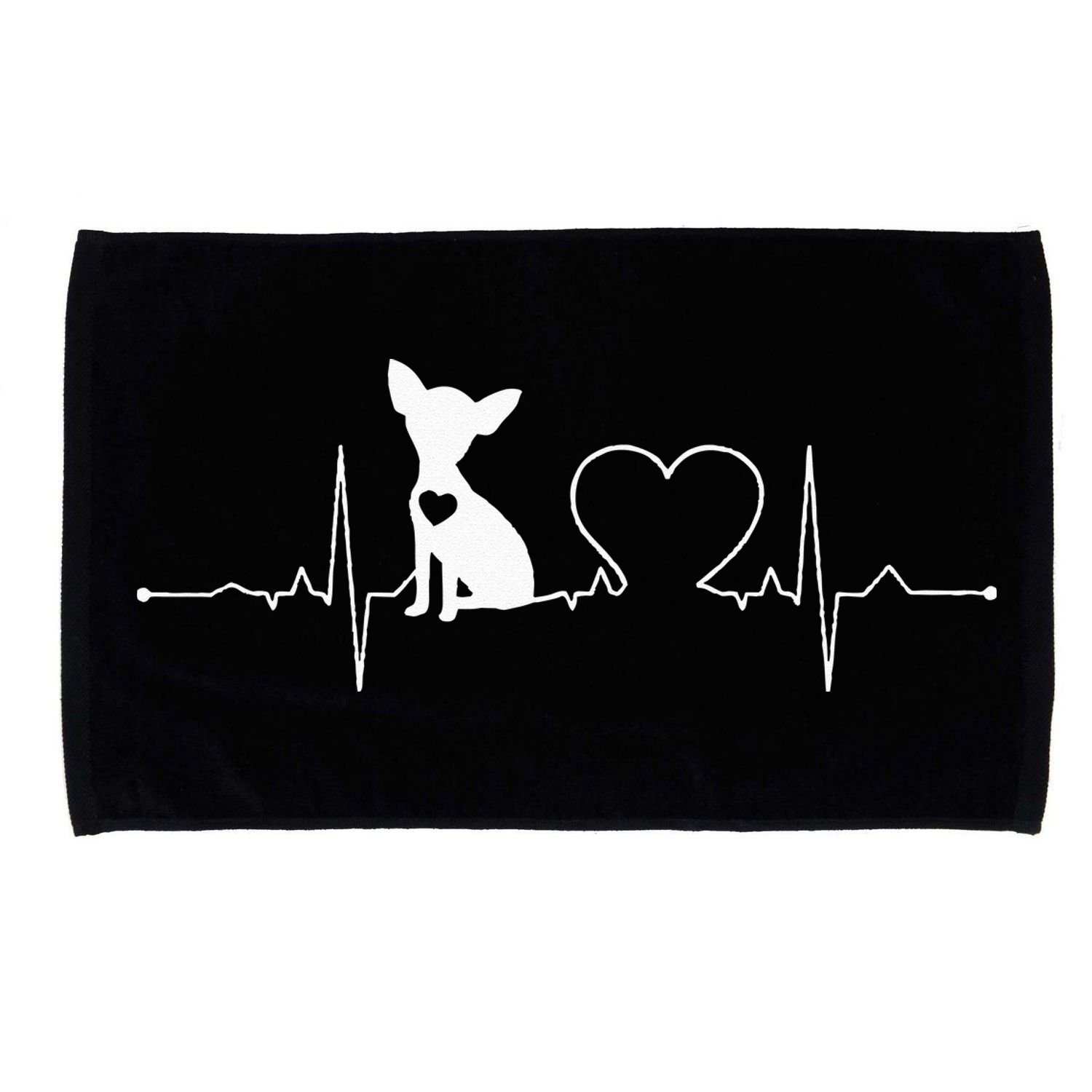 Chihuahua with Heartbeat - Chihuahua Microfiber Hand Towel