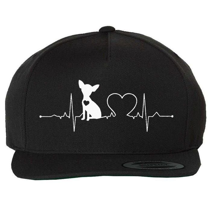 Chihuahua with Heartbeat - Chihuahua Wool Snapback Cap
