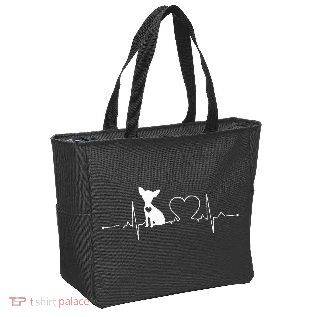 Chihuahua with Heartbeat - Chihuahua Zip Tote Bag