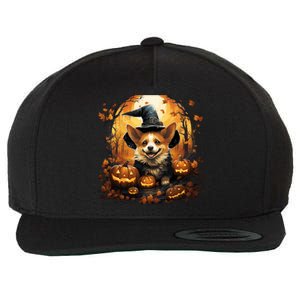 Corgi Witch Halloween Pumpkin Costume For Dog Lover Gift Wool Snapback Cap