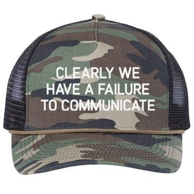 Clearly We Have A Failure To Communicate Funny Jokes Retro Rope Trucker Hat Cap