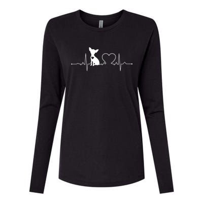 Chihuahua With Heartbeat Great Gift Chihuahua Cool Gift Womens Cotton Relaxed Long Sleeve T-Shirt