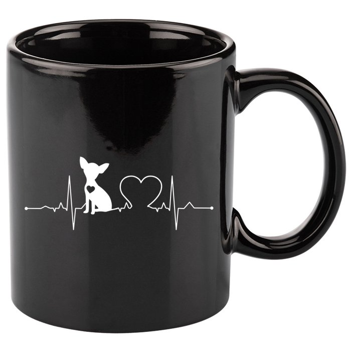 Chihuahua With Heartbeat Great Gift Chihuahua Cool Gift 11oz C Handle Ceramic Mug