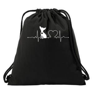 Chihuahua With Heartbeat Great Gift Chihuahua Cool Gift Drawstring Bag