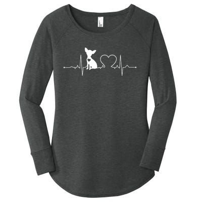 Chihuahua With Heartbeat Great Gift Chihuahua Cool Gift Women's Perfect Tri Tunic Long Sleeve Shirt