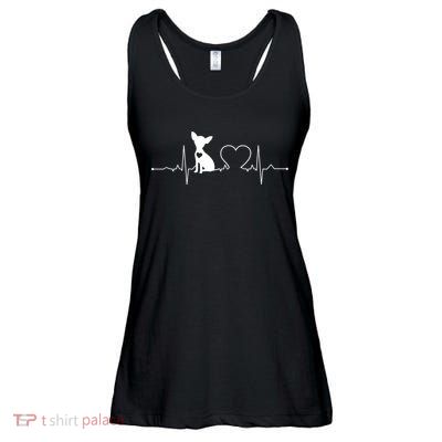 Chihuahua With Heartbeat Great Gift Chihuahua Cool Gift Ladies Essential Flowy Tank
