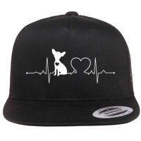 Chihuahua With Heartbeat Great Gift Chihuahua Cool Gift Flat Bill Trucker Hat