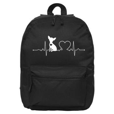 Chihuahua With Heartbeat Great Gift Chihuahua Cool Gift 16 in Basic Backpack