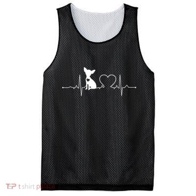 Chihuahua With Heartbeat Great Gift Chihuahua Cool Gift Mesh Reversible Basketball Jersey Tank